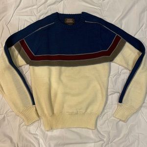 Vintage acrylic sweater - gorgeous tight acrylic knit, sz M